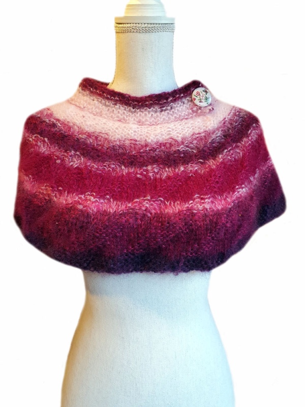Chauffe épaules mohair rose