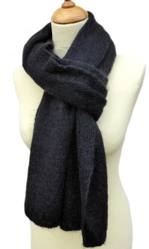 Longue écharpe en côtes mohair et soie