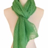 Echarpe mohair et soie vert chlorophylle