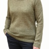 Pull mohair col rond vert kaki