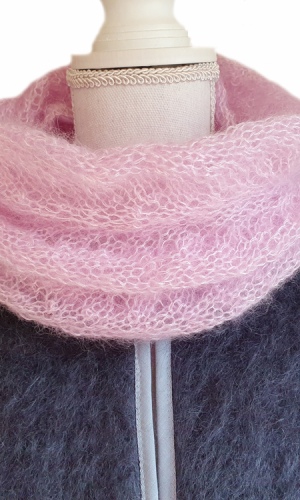 Kit tricot mohair et soie snood point vague