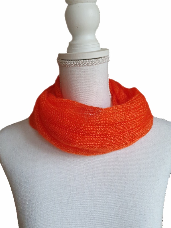 col fin mohair et soie orange