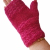 Mitaines mohair et soie rose fushia