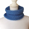 Col mohair grosse maille bleu